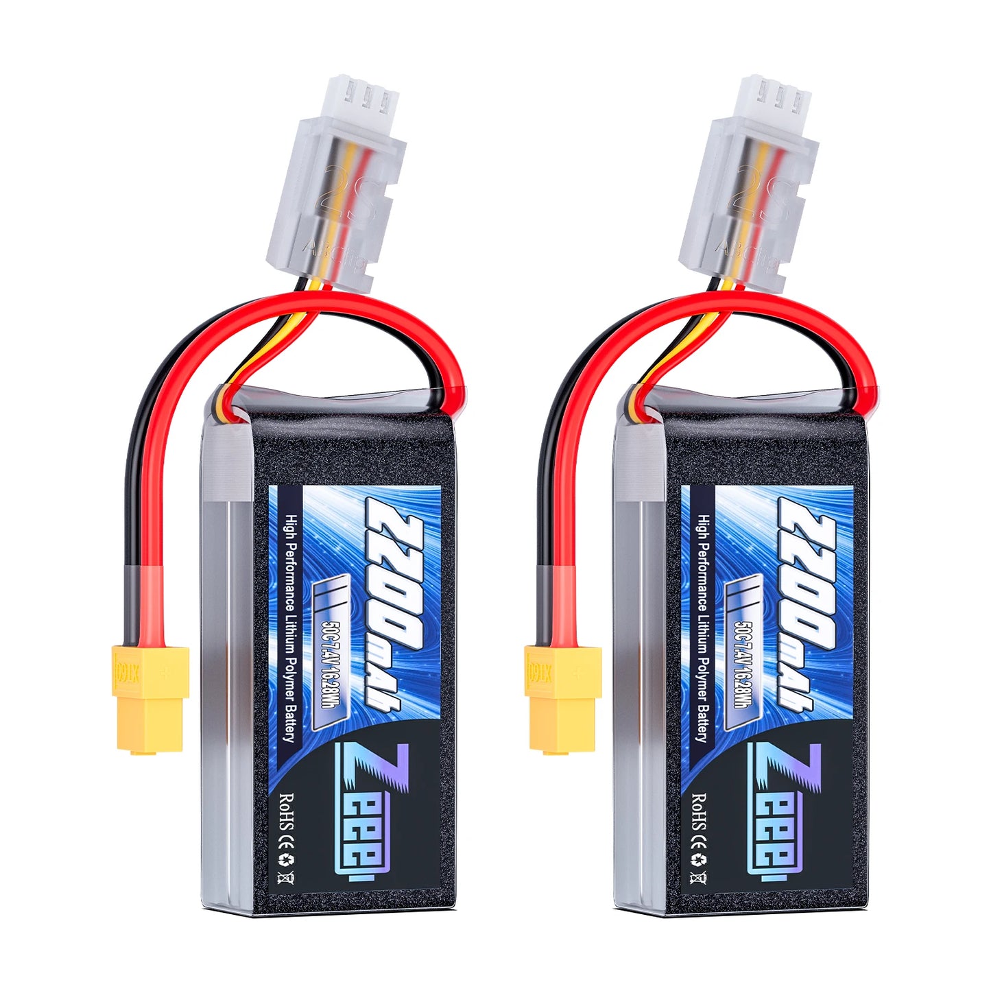 Zeee 2S 2200mAh RC Lipo Battery 7.4V 50C Softcase XT60 Plug