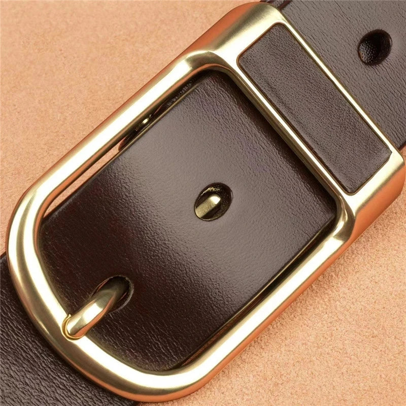 Genuine Leather Mens Cowskin Belt Buckle Casual Fashion
