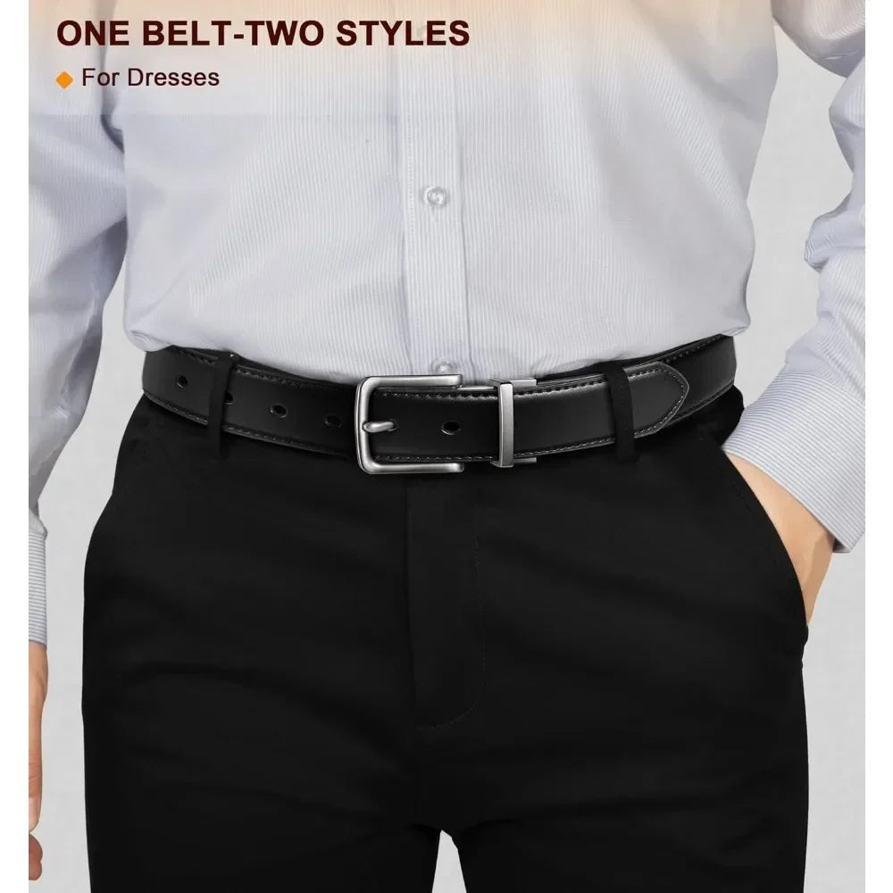 Reversible Belt 1.25 Inch For Men Gift Casual Dress Pants