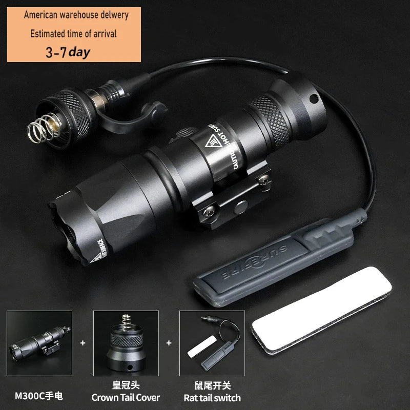 Tactical M600C M600 M300C X300U Flashlight 20MM Rail LED Scout Light Outdoor Camping Lamp Rifle Weapon Flashlight US Warehouse