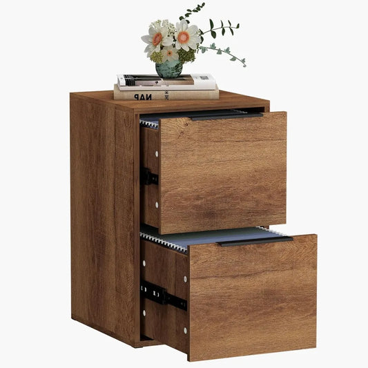 Wood File Cabinet,2 Drawer Filing Cabinets for Home Office,Vertical File Cabinets with Handle for Letter Size