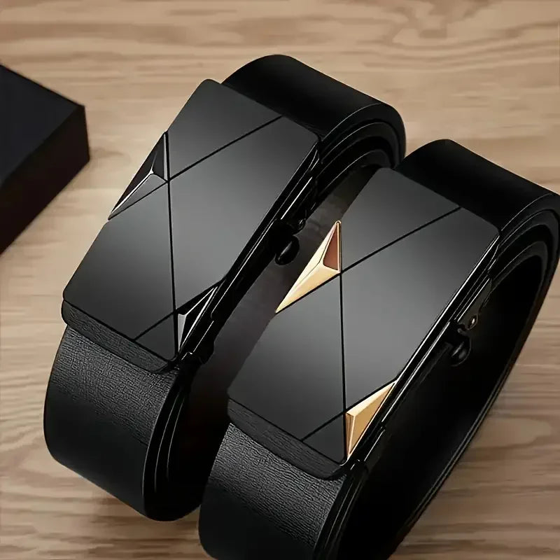 Stylish PU Leather Belt Automatic Buckle For Everyday Wear