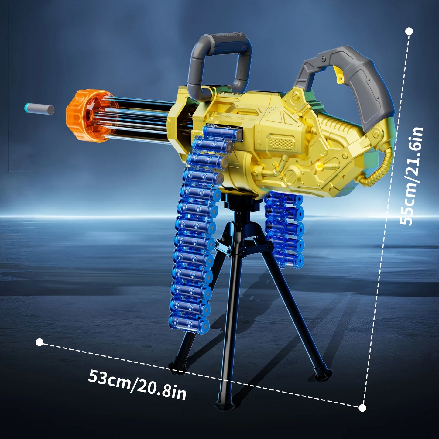 Gatling Machine Gun Bullet Chain Soft Bullet Electric/Manual, High Speed Shooting Toy, High Quality Toy Gun With Light Cool Eff
