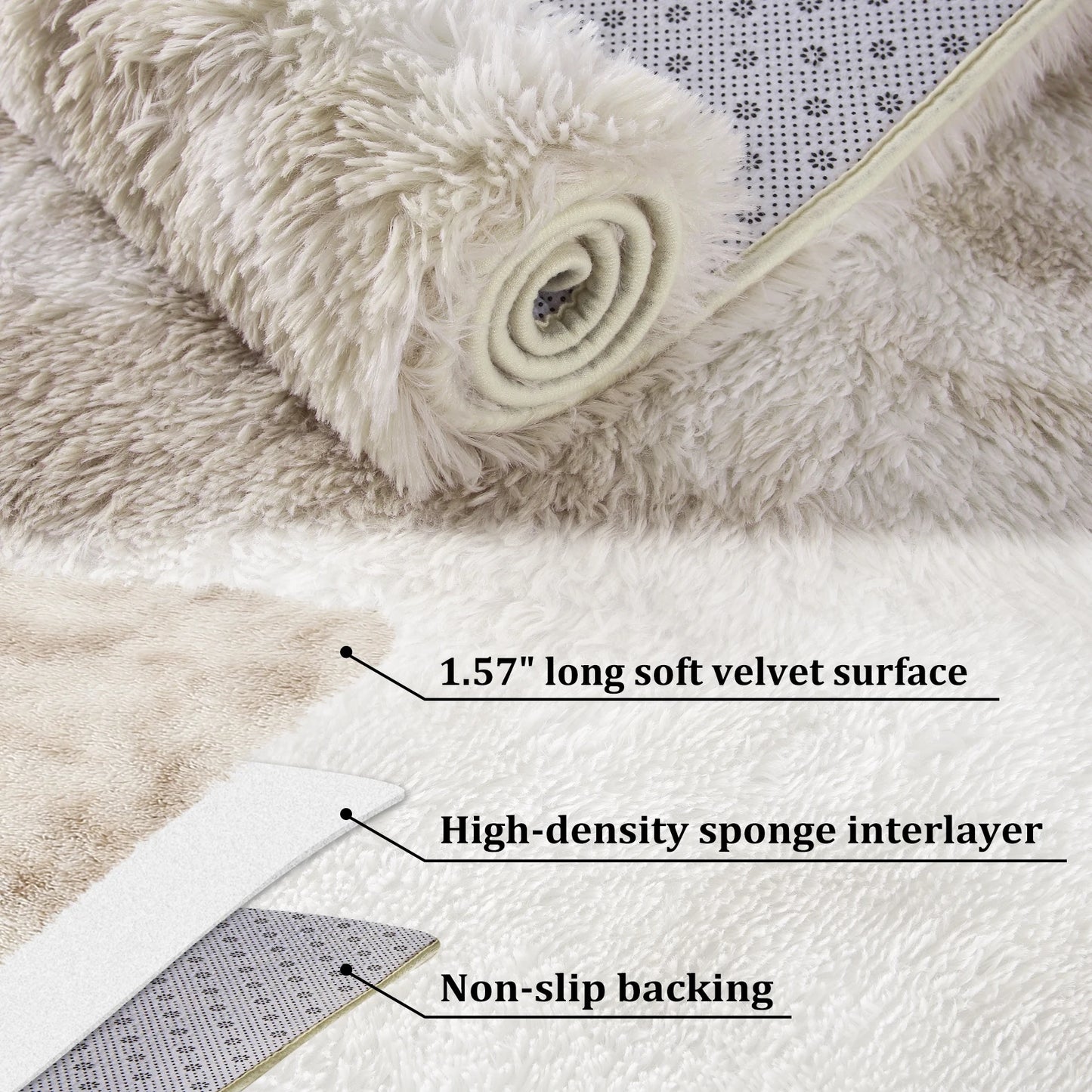 9x12 Fluffy Rug Extra Large Plush Shag Area Rugs for Living Room, Tie-Dyed Furry Fur Rugs for Bedroom Non Shedding Fuzzy Accent