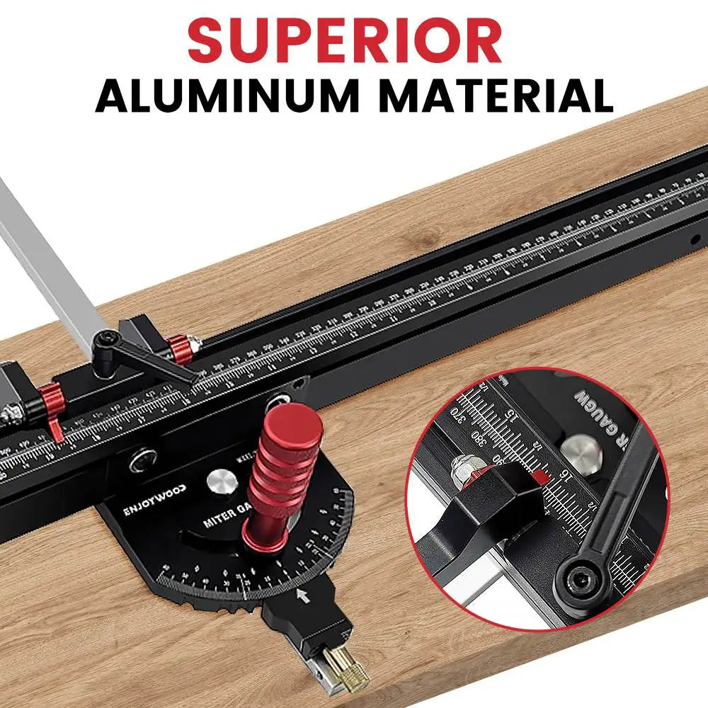 ENJOYWOOD Woodworking 0-60 Degree Angle Miter Gauge 600-1200mm Extended Fence for Table Saw Router Table Precision Angle Setting