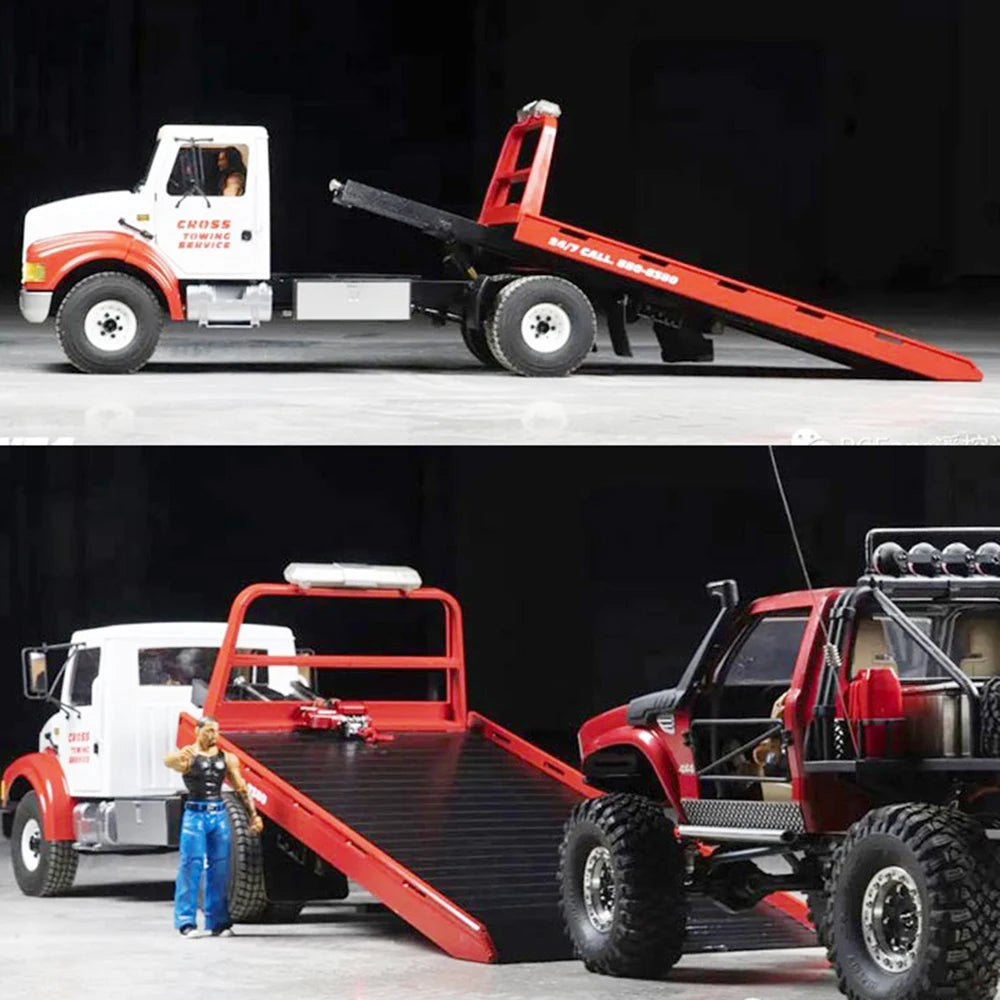 US Stock CROSSRC WT4 1/10 Kits 4*2 Metal RC Wrecker Road Rescue Truck Recovery Light System Two-speed Engineering Car Model Toy