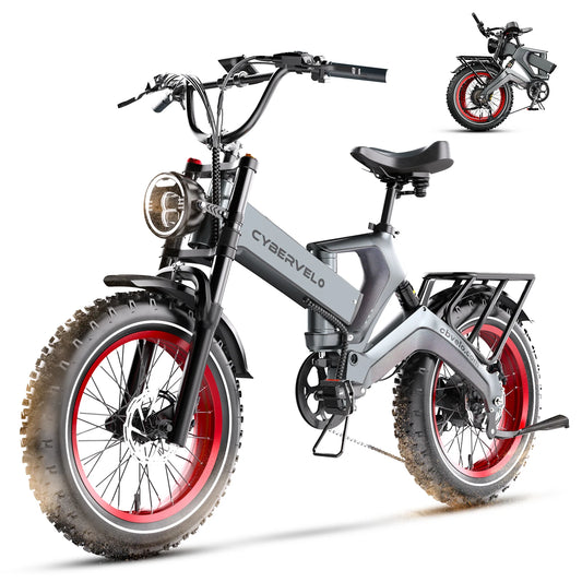 1000W(Peak 2000W)Folding Electric Bike for Adults,35MPH 100Mile,48V 25Ah Removable Battery,20" x 4.0 Fat Tire Foldable Electric