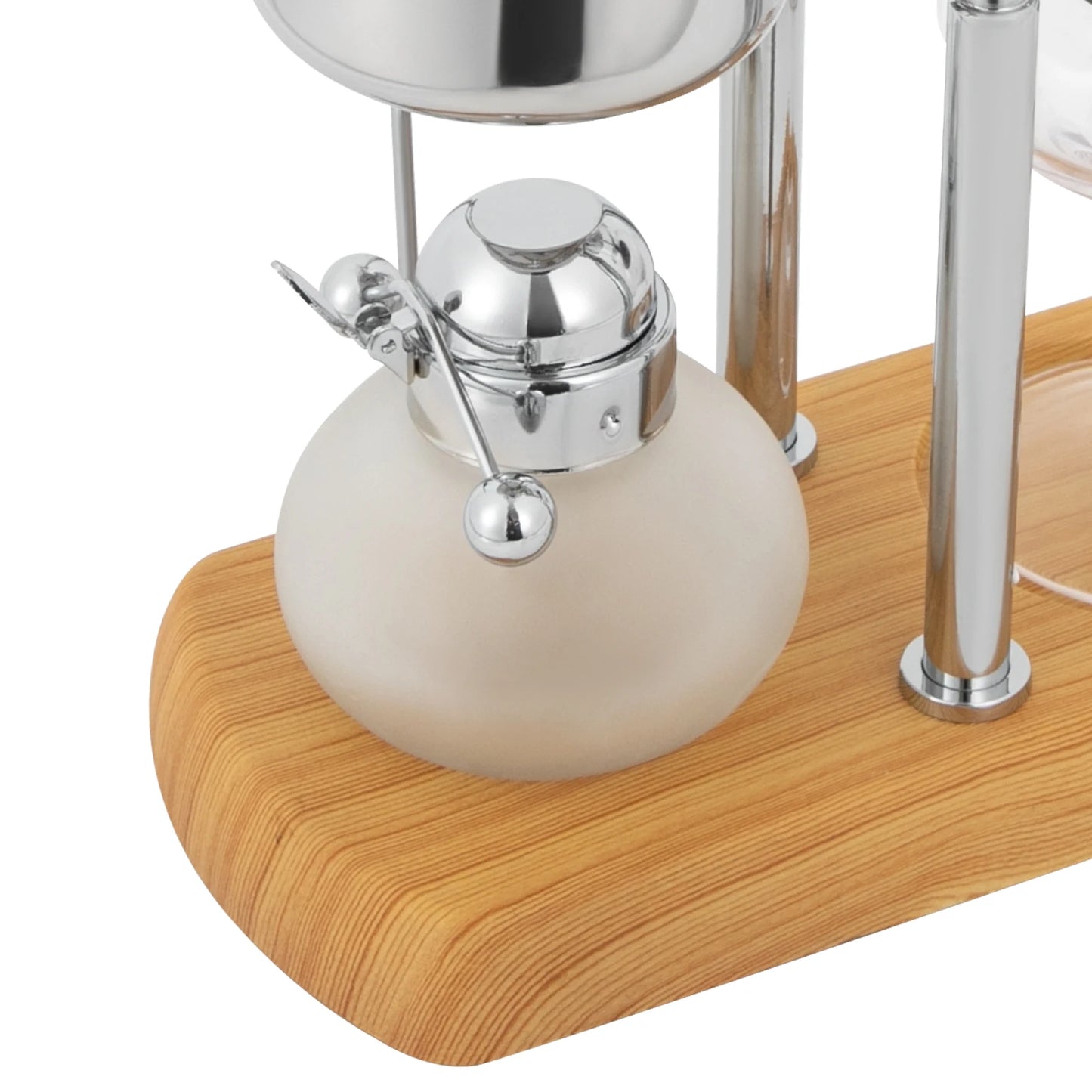 Retro Siphon Coffee Maker 37Qt Capacity Alcohol Lamp with Temperature Control Plastic Filter for Pure Taste Stainless Steel