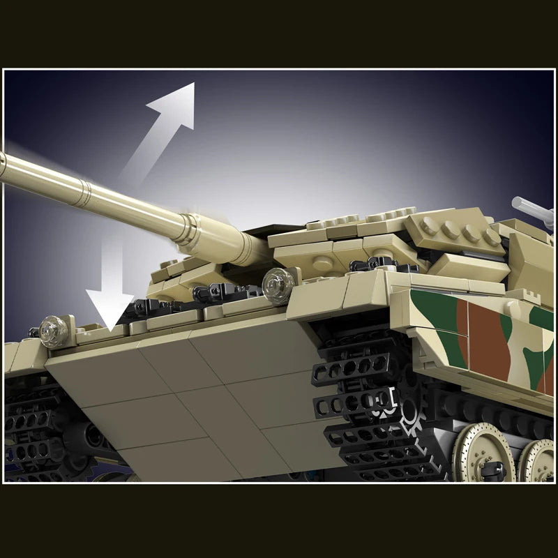 MOULD KING 20020 Germany Leopard 2 Main Battle Tank Technical Building Blocks Toys for Kids Birthday Gift