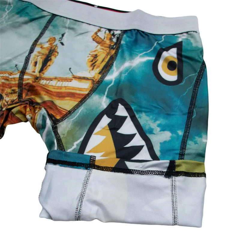 5Pcs Men Underwear Boxers Print Man Panties Lingerie Men Underpants Boxershorts Trunks Plus Size Breathable Seamless Men's Boxer