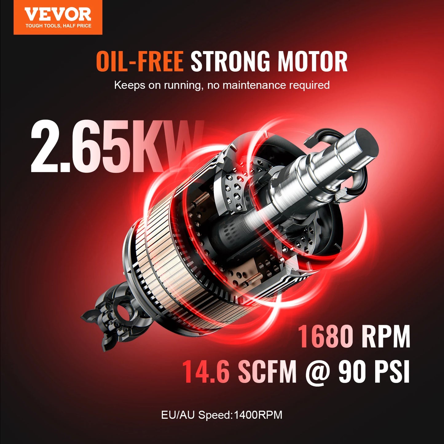 SucceBuy Air Compressor 750W/1450W/3000W Oil Free Air Compressor Quiet Portable Compressor Pump Auto Repair Tire Inflation Home