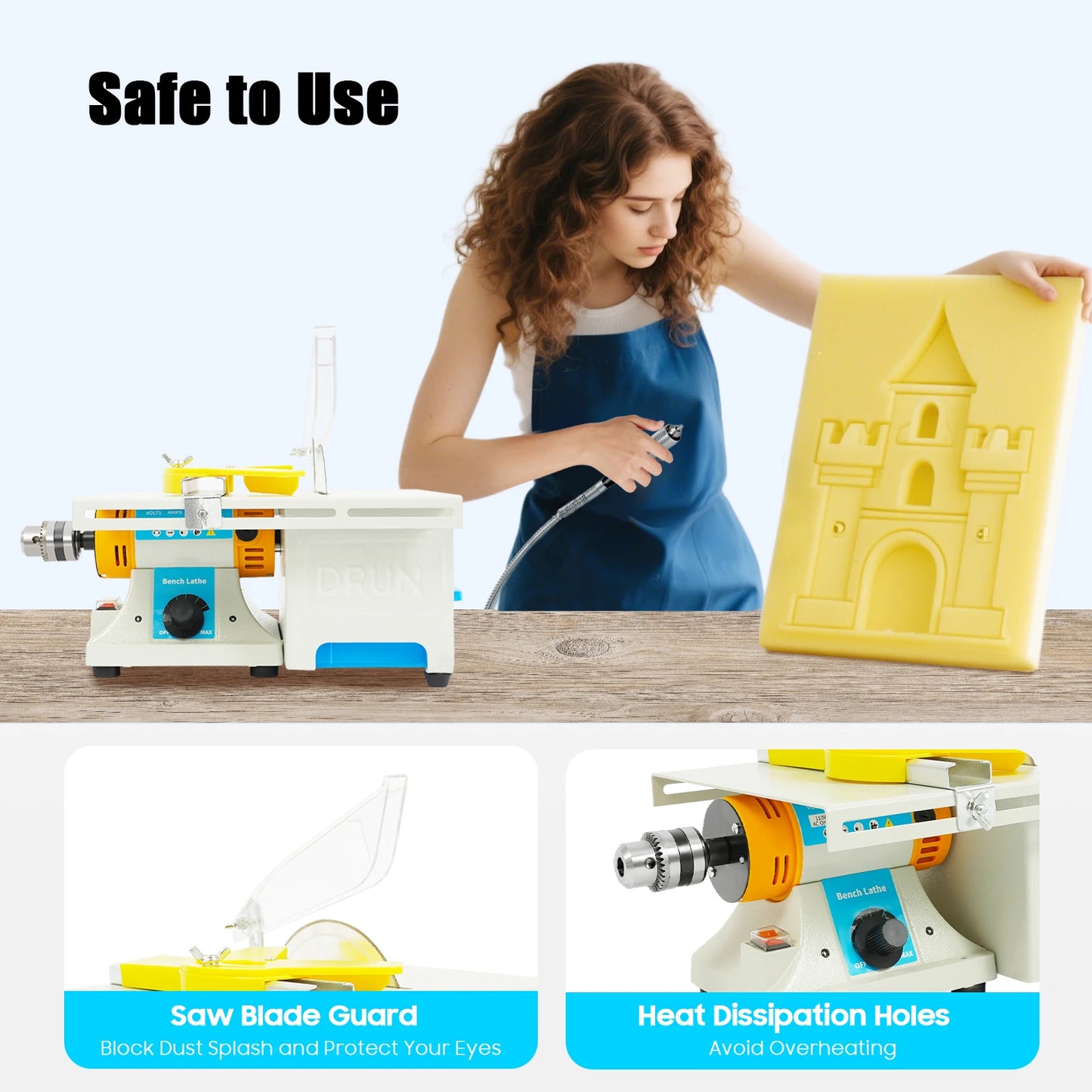 Jewelry Lapidary Saw 110V 750W Benchtop Gem Lapidary Saw with 6 inch Jade Saw Blade Mini Table Wood Saws Adjustable Angle 90°