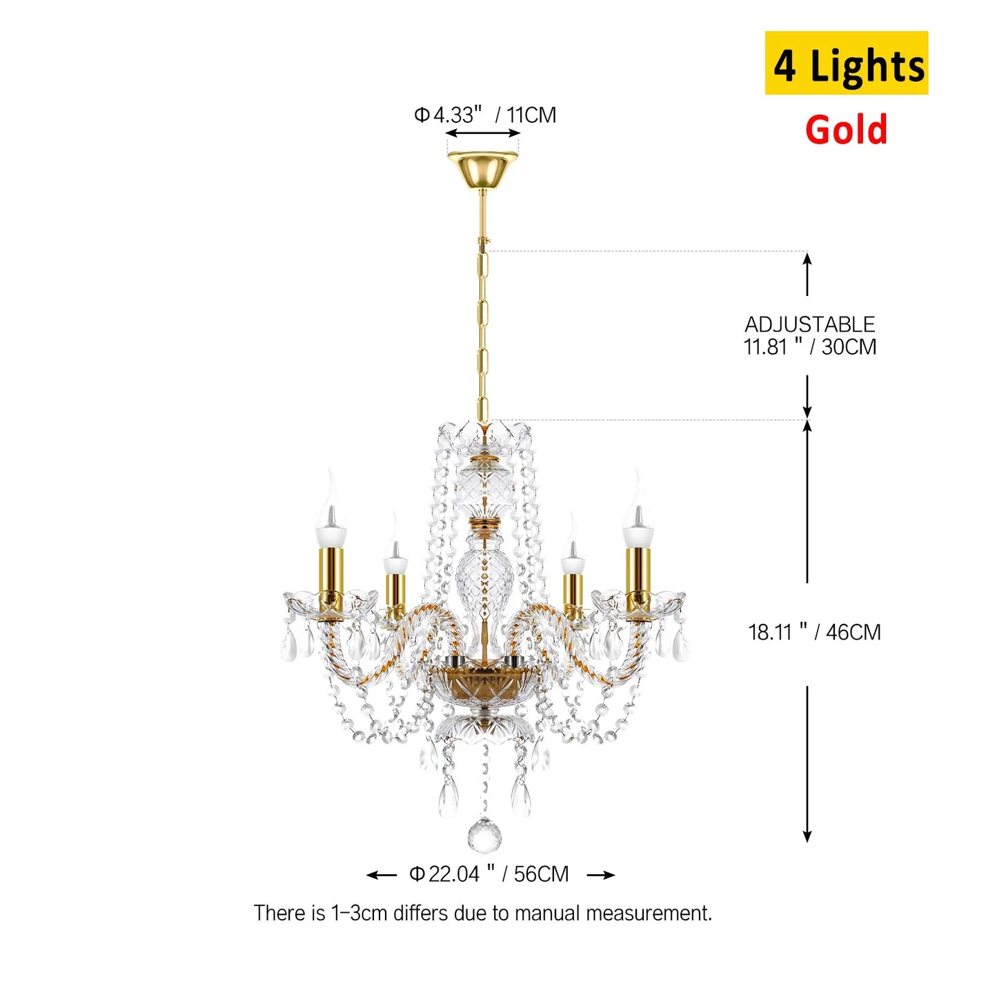 Ridgeyard 4-18 Arms K9 Crystal Chandelier Modern Luxury Boutique Country Style For Hallway Living/Dining Room Bedroom Home Light