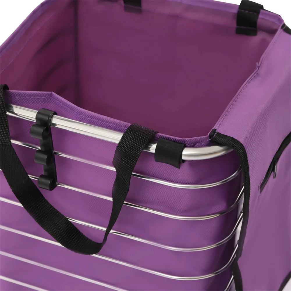 35L Folding Shopping Cart Stair Climber Shopping Cart Grocery Cart on Wheels