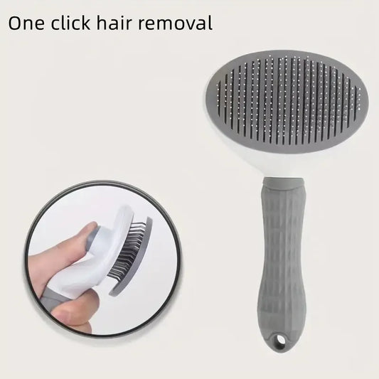 Quick One-Click Pet Hair Comb - Efficient Shedding Tool for Dogs & Cats, Removes Loose Fur, 1pc Cleaning Needle Brush for Groomi