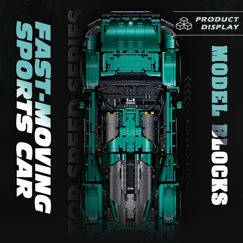 1:8 Scale Model Supercar Building Blocks Technical Bricks Car High-tech Set Desk Decoration Plastic Assembly Kids Toys For Gifts