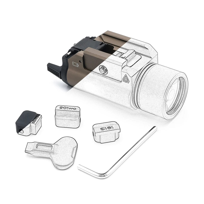 TR1/TR7/TR8 Weapon Light 1000 Lumen LED Electronic Hanging Flashlight Outdoor Shooting with Rail Locating Key Fit 20mm Rail