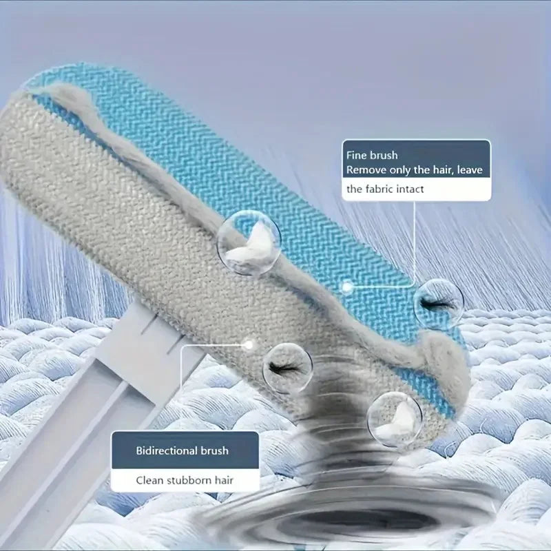 Premium Long-Handle Pet Hair Removal Brush for Dogs & Cats - Durable Nylon Bristles for Effective Shedding Control & Gentle Groo