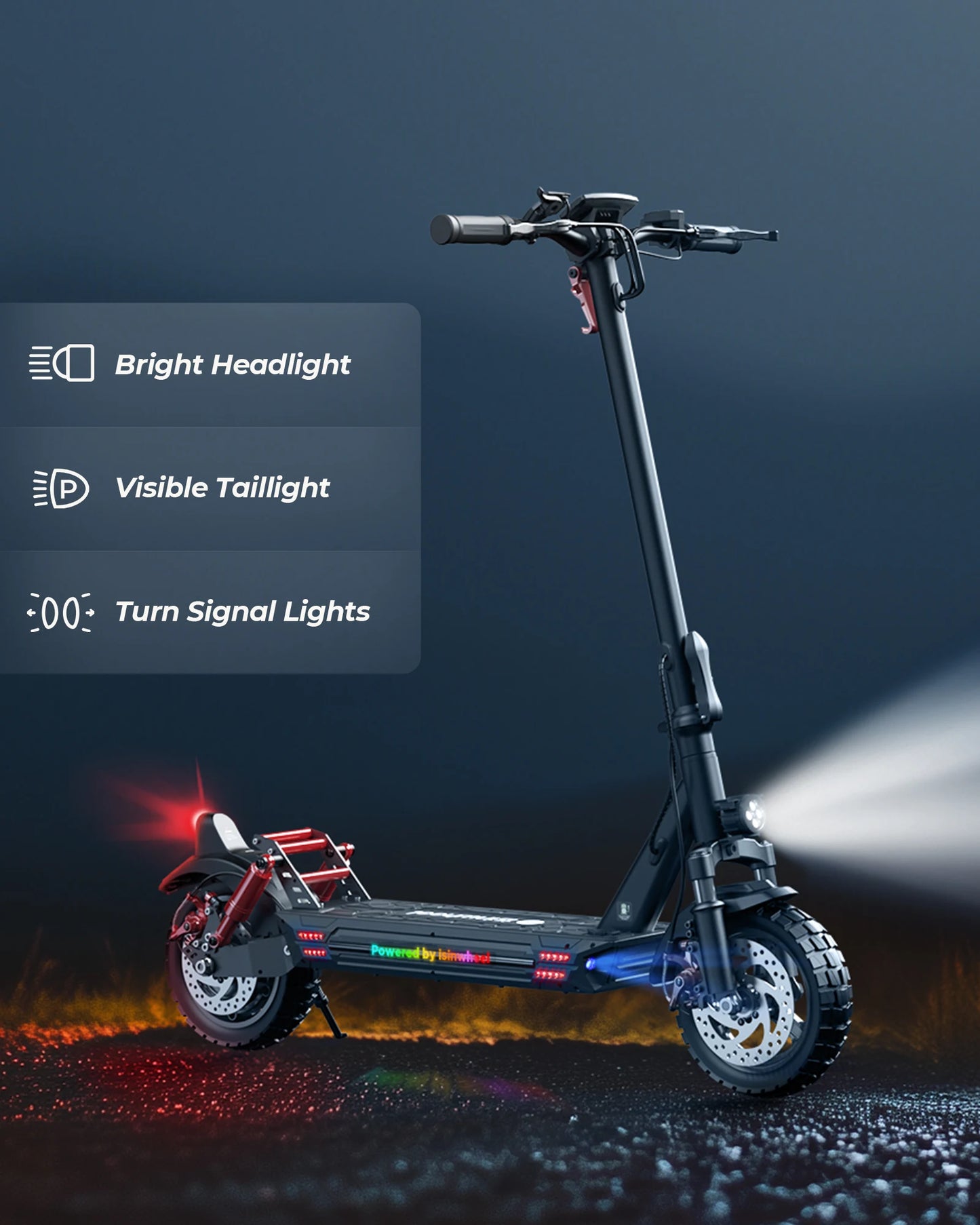 Isinwheel GT1 Adult Electric Scooter 800W Motor 48V10AH Folding E-Scooter 10 Fat Tire E-Mountain Scooter