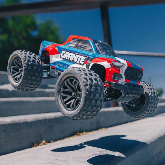 RC Truck 1/18 Granite GROM MEGA 380 Brushed 4X4 Monster Truck RTR with Battery & Charger, Blue, ARA2102T1