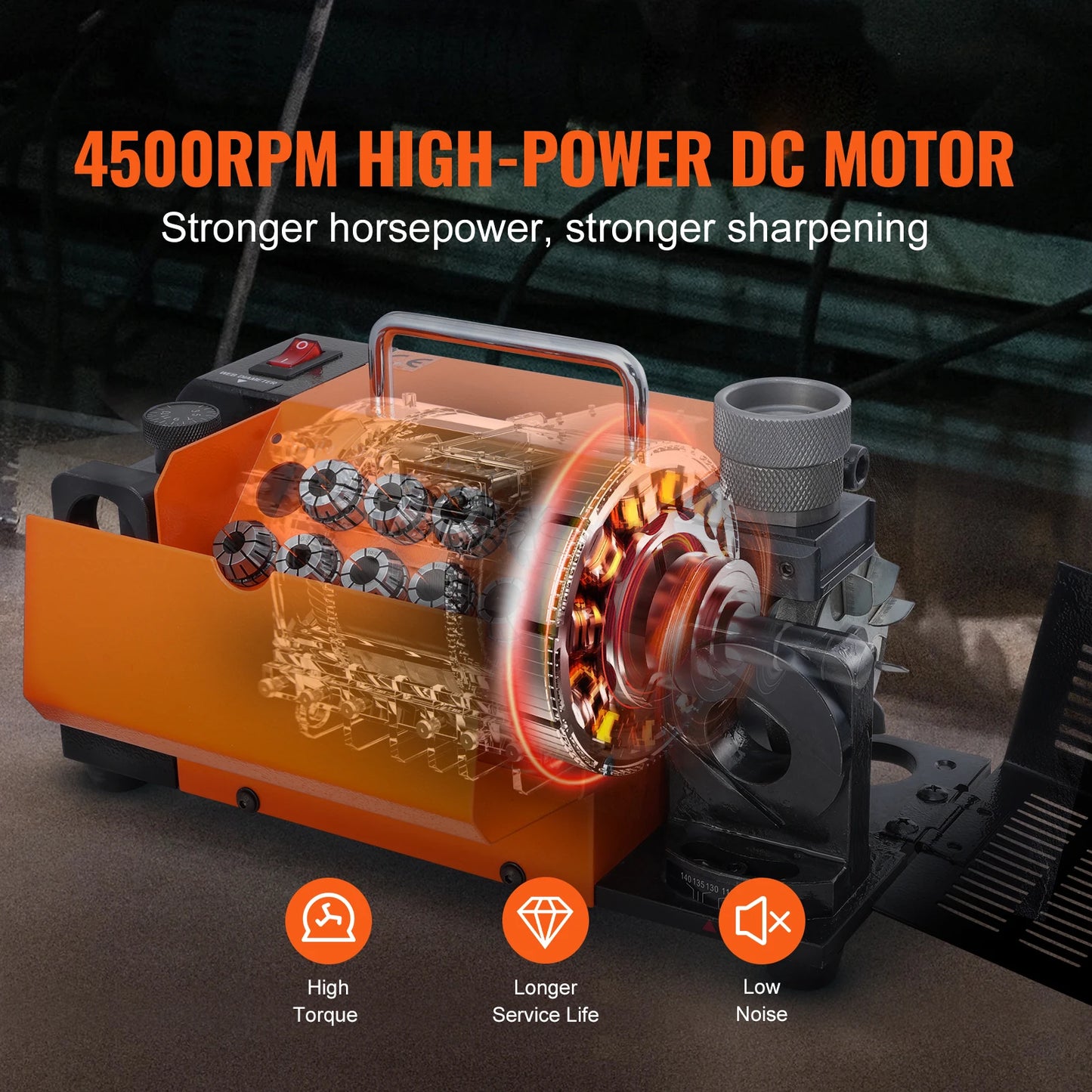 SucceBuy Drill Bits Sharpener 3-13mm Portable Sharpening Angle Grinder Mill Grind Sharpener with 11 Collets For Factory Workshop