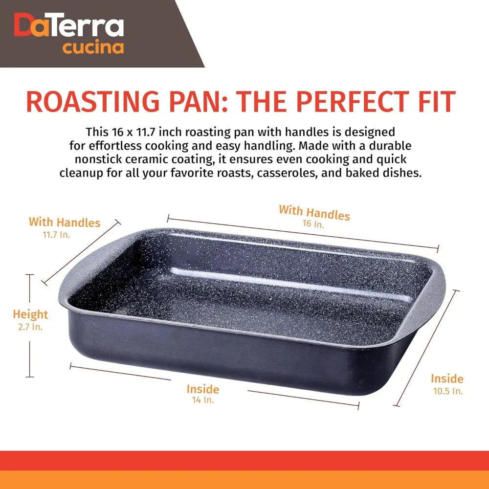 Ceramic Nonstick Roasting Pan 16x12 Lasagna Oven Safe