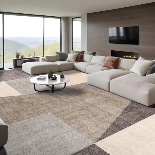 Washable Modern Area Rug: 10x14 Large Geometric Area Rugs for Living Room & Bedroom with Non-Slip Backing Modern Geometric Carpe