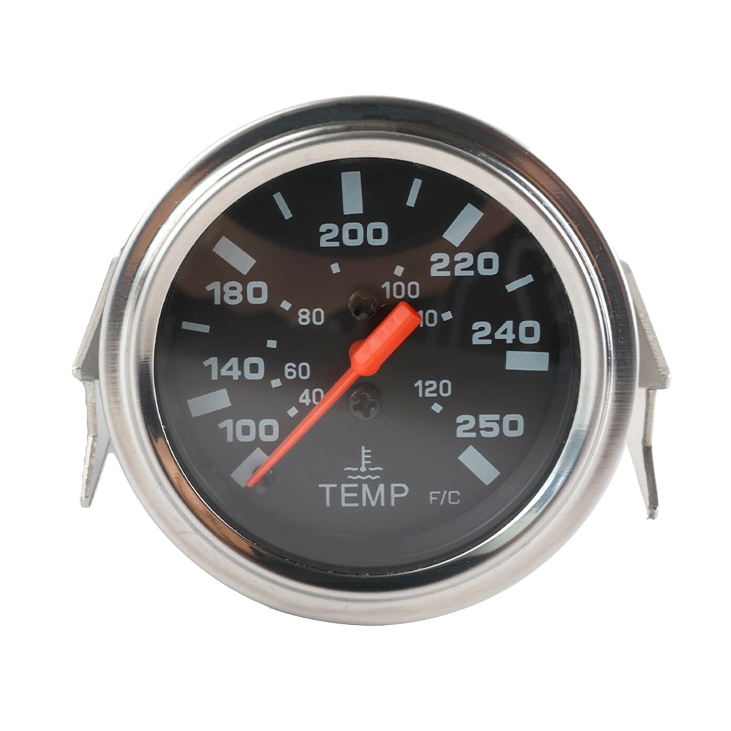 2'' 52mm Chrome Pointer Water Temp Temperature Gauge Mechanical Black Face ℃ / ℉