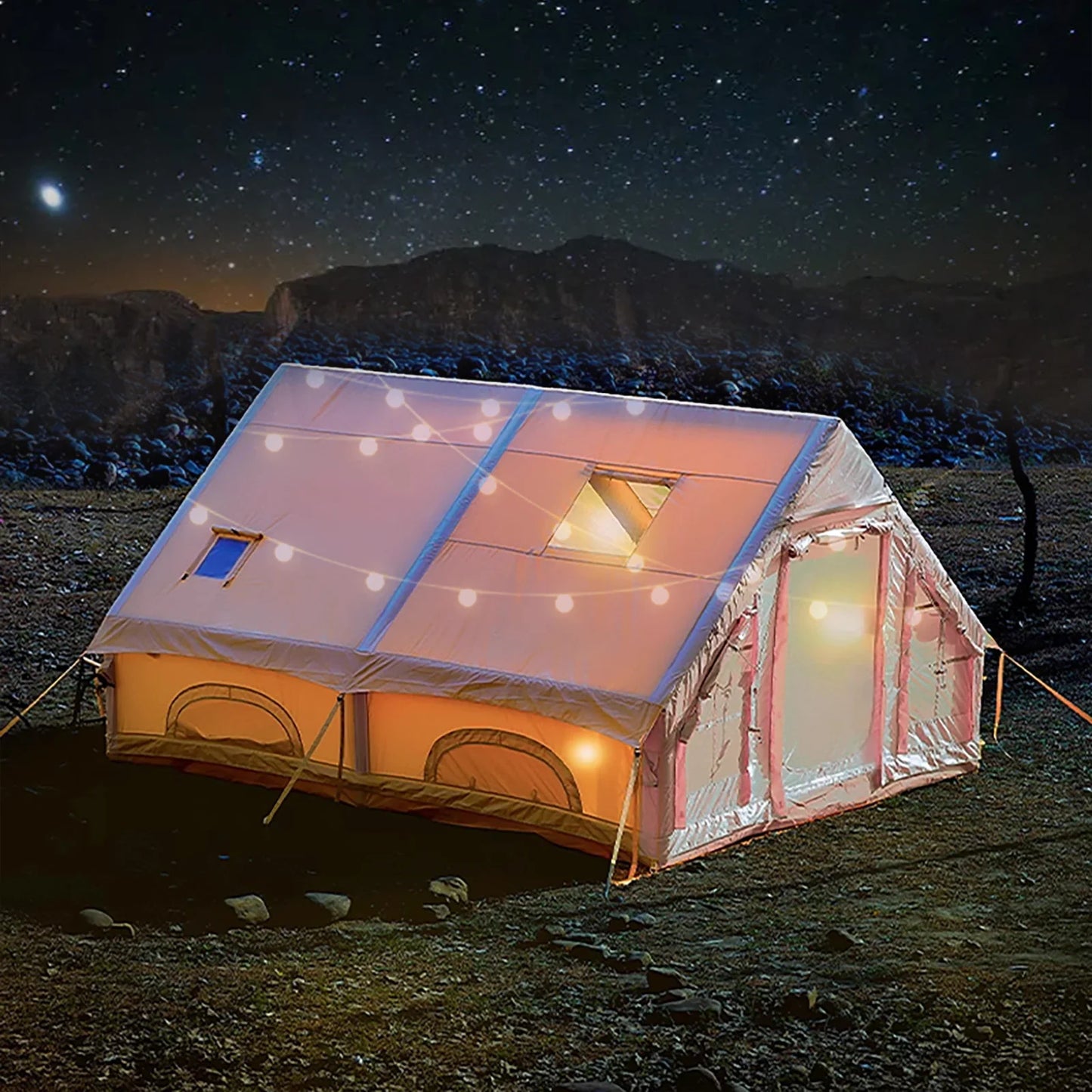 8-10 Person Inflatable Tents for Camping,129 Square Large Inflatable Camping Tent with Hand Pump,Inflatable Tent,Easy Setup Tent