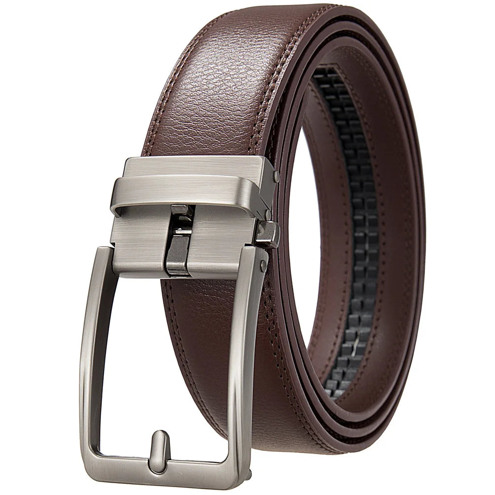 Famous Brand Belt Male Designer Automatic Buckle Genuine Leather Men Belt  Luxury Belts for Men 3.5cm New Black Brown Plus Size