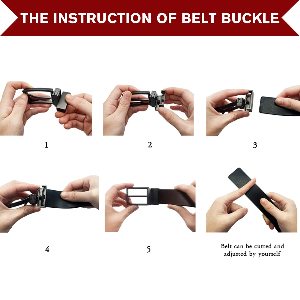 Belt Men's Reversible Leather Dress Belt Metal Pin Rotated Buckle Fashion Luxury Brand Male Belt High Quality Waistband