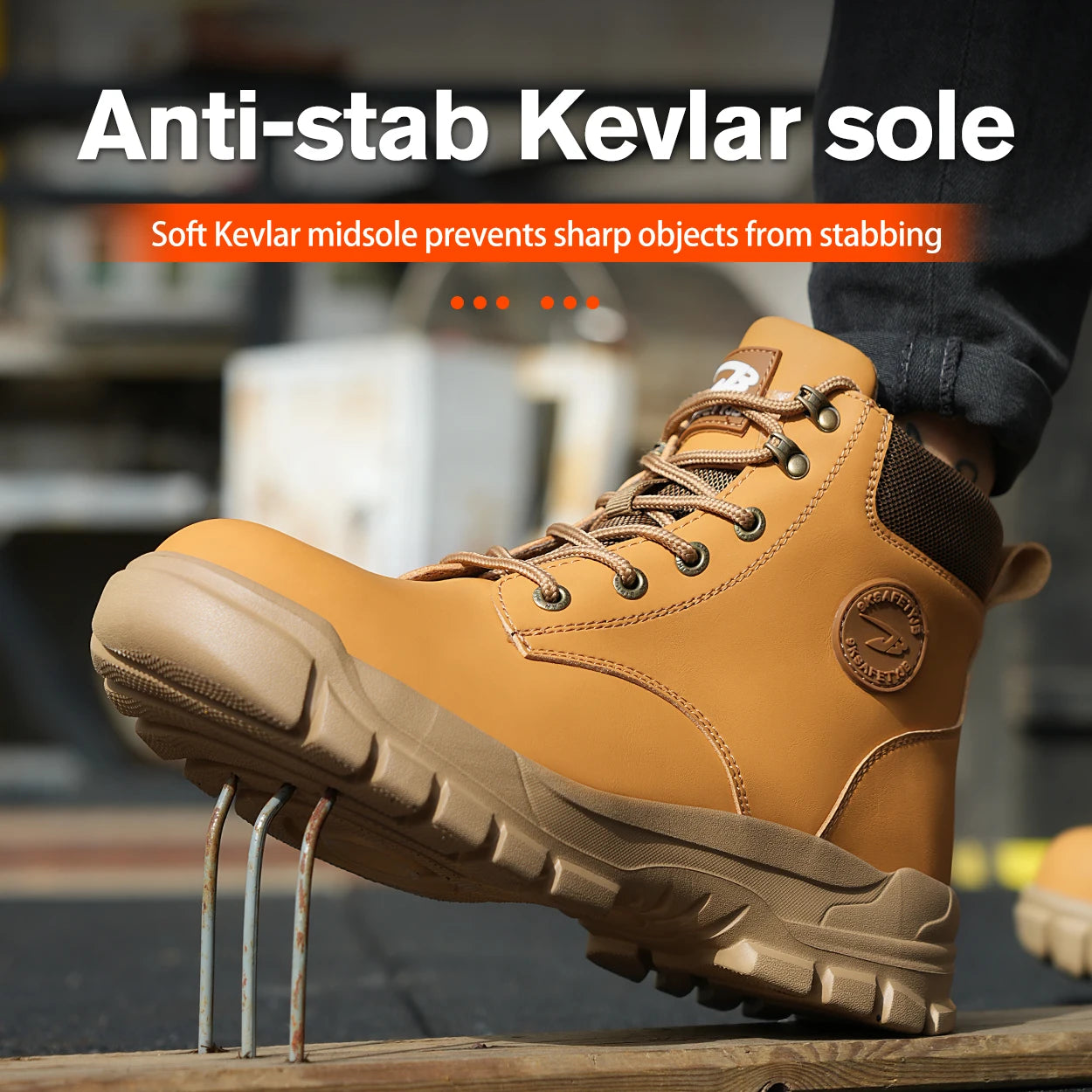 High Top PU Safety Shoes With Metal Toe Cap Breathable