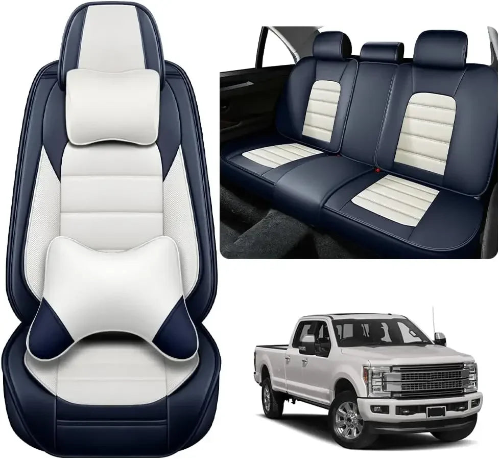 Seat Covers Fit for Toyota Tacoma 2006-2024, Waterproof Nappa Leather Full Coverage Truck Seat Cover, Muscle Sport Style Auto In