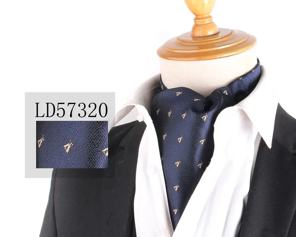 Jacquard Floral Paisley Cashew Tie Wedding Formal Cravat Ascot Scrunch Self British Gentleman Polyester Neck Tie For Men Luxury