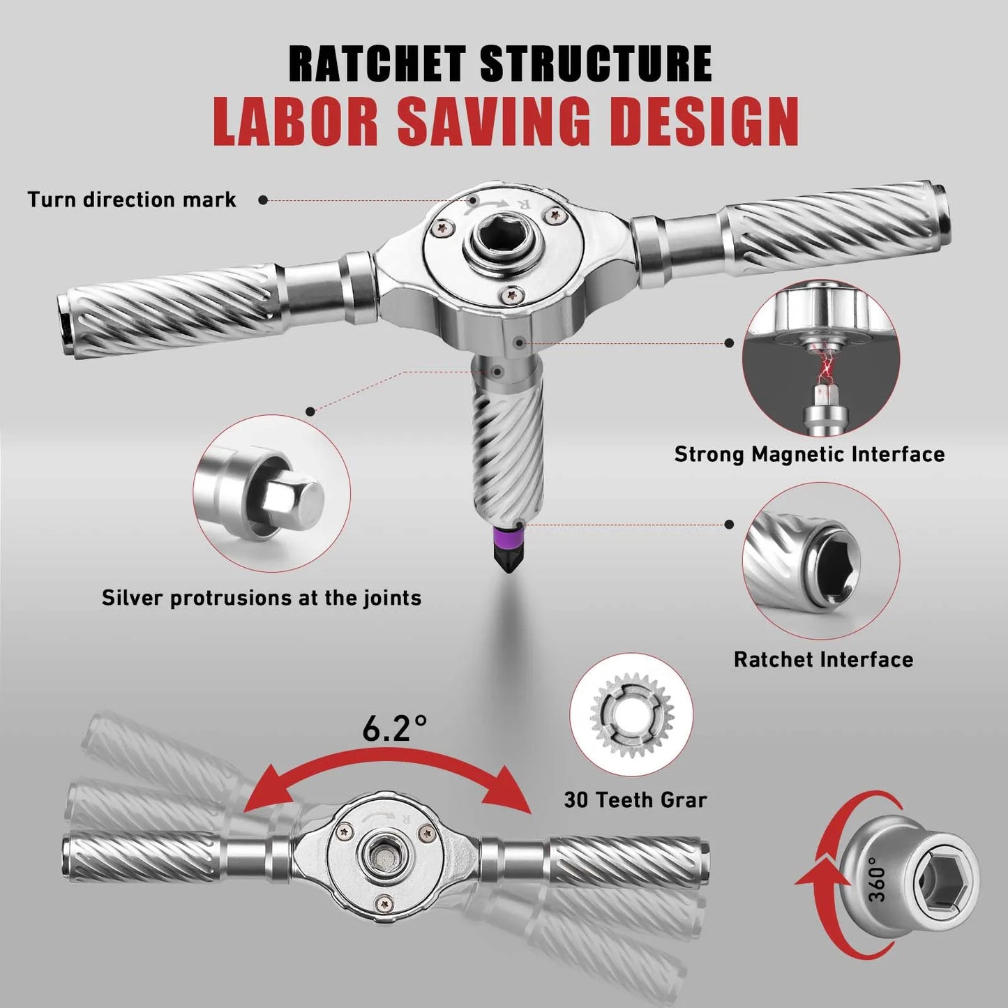 VMAN 66in1 Multifunction Ratchet Screwdriver Tool Set