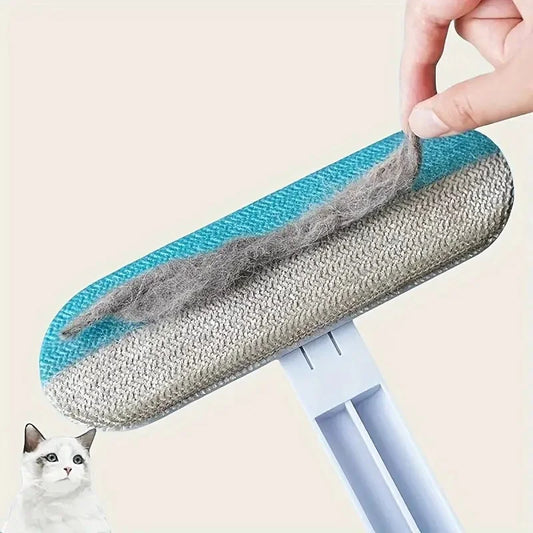 Premium Long-Handle Pet Hair Removal Brush for Dogs & Cats - Durable Nylon Bristles for Effective Shedding Control & Gentle Groo