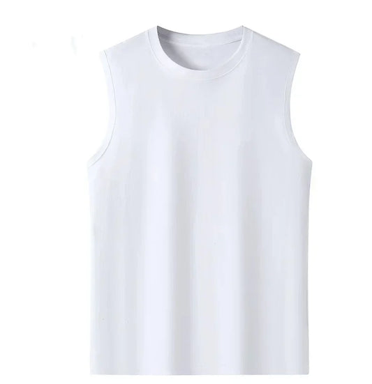 2025 Summer Basic 100% Cotton Women Tank Tops Plus Size Fashion Solid Color O-Neck Sleeveless Loose T Shirt Sports Running Vest