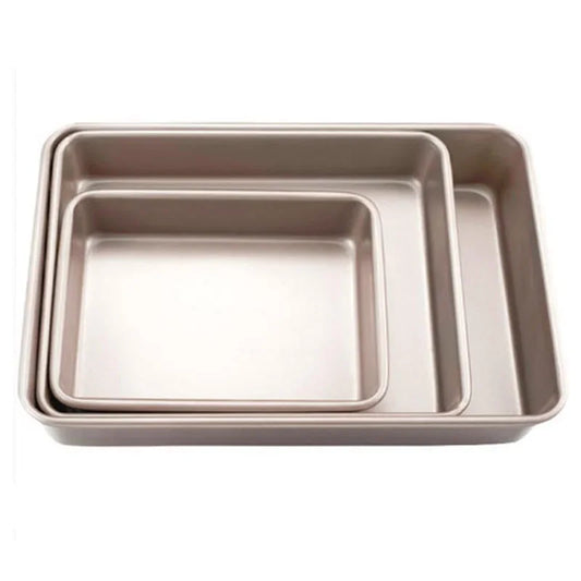 Rectangular Non-Stick Metal Baking Tray for Cake Bread Baguette Oven Bakeware 9 Inch 11 Inch 12.8 Inch