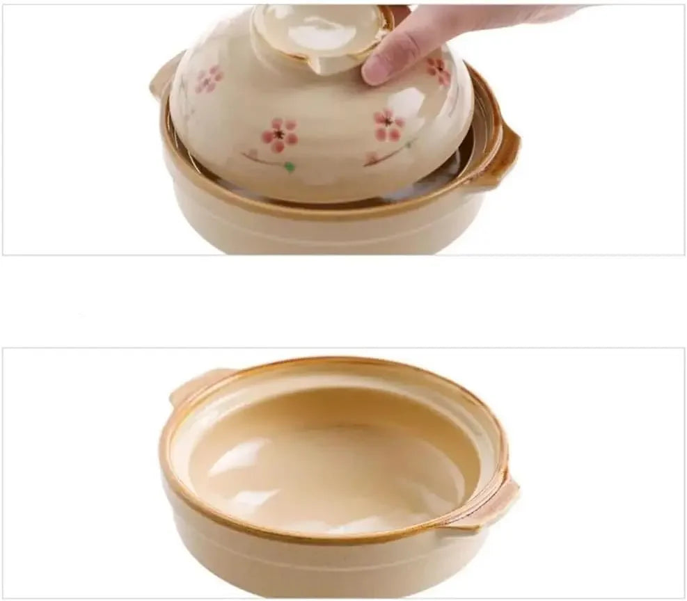 Ceramic Casserole Dish Casserole With Lid Stew Pot Cookware Items Kitchenware Items Suitable For Use On The Hob Improves(1PCS)