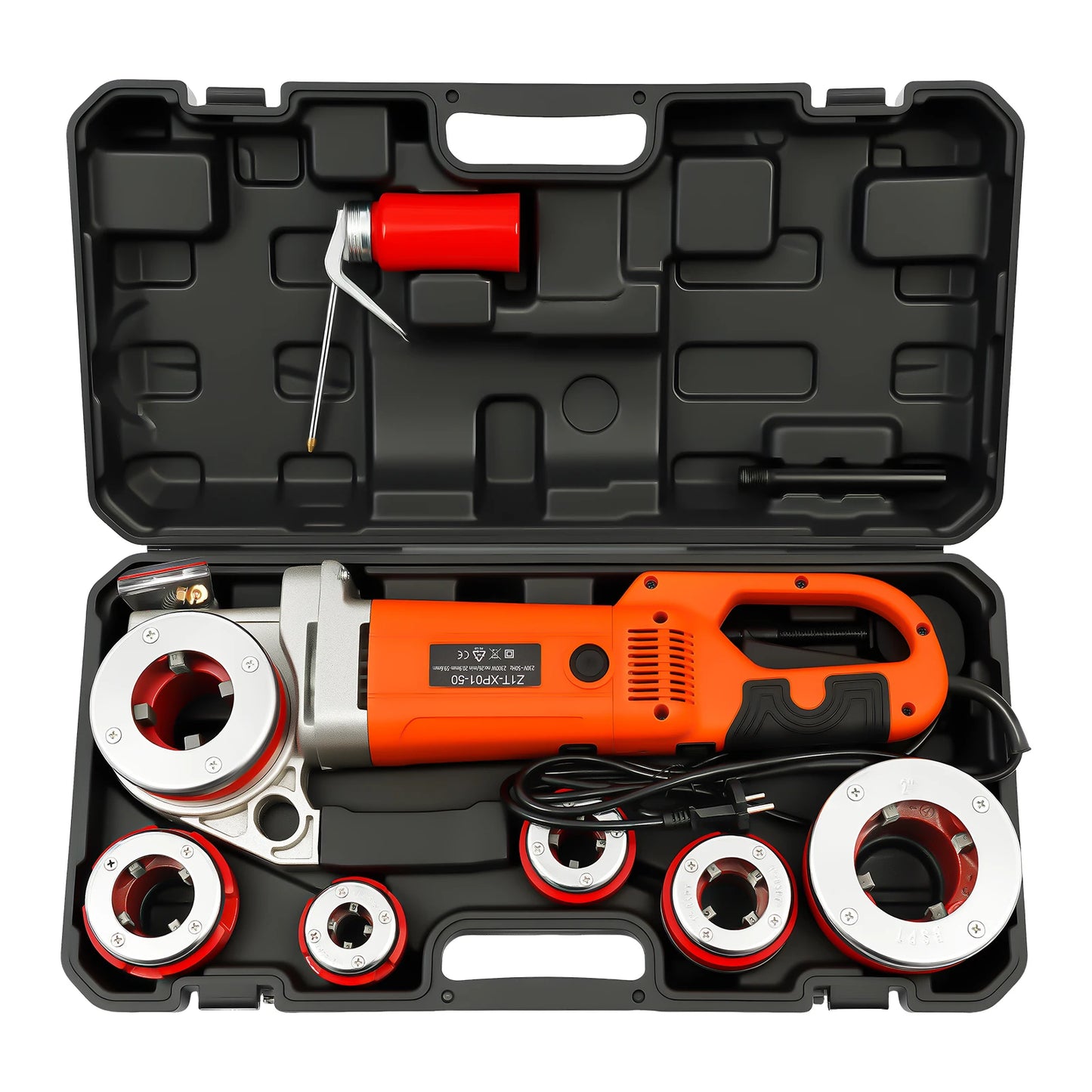 2300W Electric Pipe Threader Machine 6 Dies (1/2" to 2")  Galvanized Pipe Sleeve Machine Industrial Pipe Threader Kit