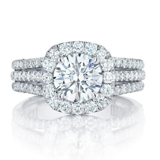 Sterling Silver Rings for Women AAA Cubic Zirconia Luxury Engagement Rings Fashion Wedding Party Jewelry