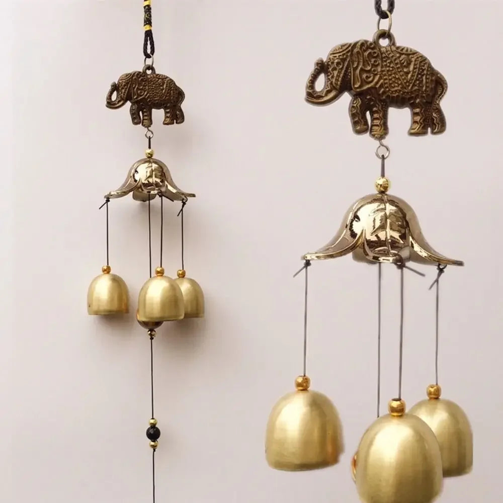 Retro Wind Chimes Copper Wind Bell Hanging Pendants Garden Decorations Outdoor Oriental Lucky Pendants