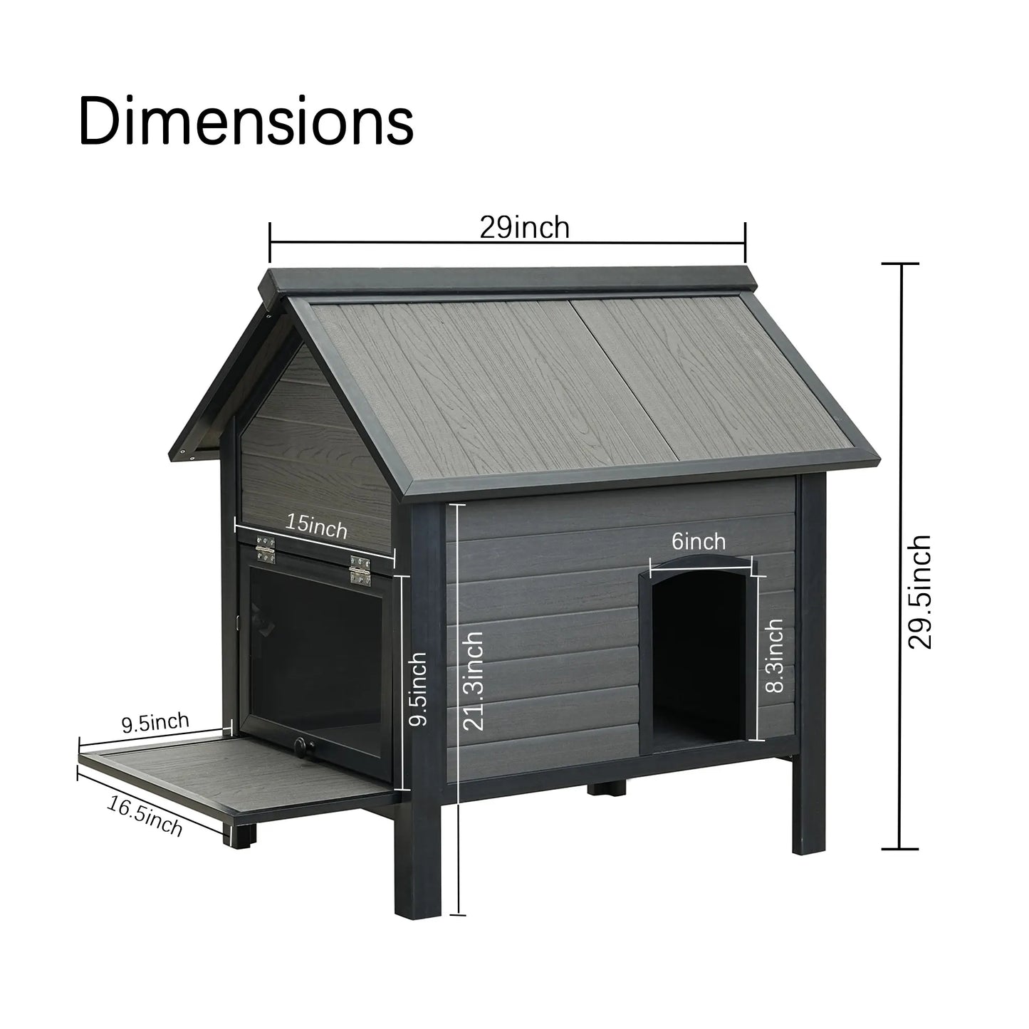 HDPE Indoor Outdoor Cat House, Weatherproof, Feral Cat Shelter for Multiple Cats, Outdoor HDPE Sheet Cat and Rabbit House