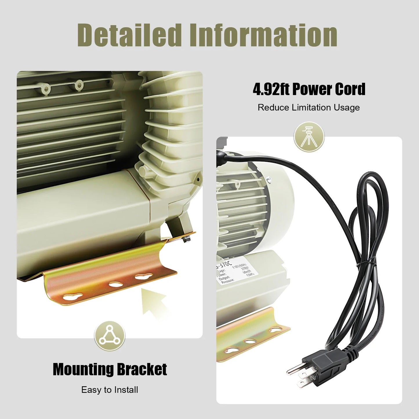 Aquaculture Vortex High Pressure Air Blower for Aquarium Seafood Pond and Fish Tank Vortex Air
