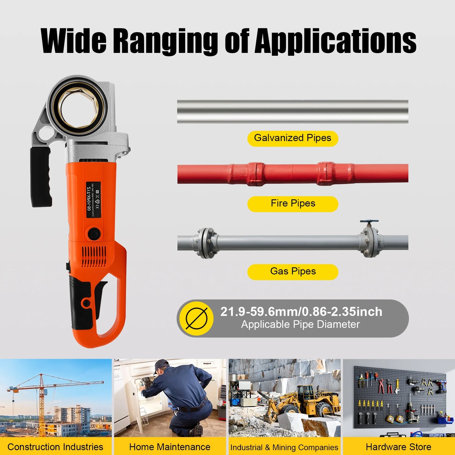 2300W Electric Pipe Threader Machine 6 Dies (1/2" to 2")  Galvanized Pipe Sleeve Machine Industrial Pipe Threader Kit