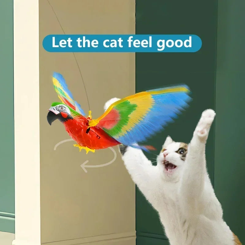 Simulation Bird Interactive Cat Toys Electric Hanging Eagle Flying Bird Cat Teasering Play Cat Stick Scratch Rope Pet Toys Snake