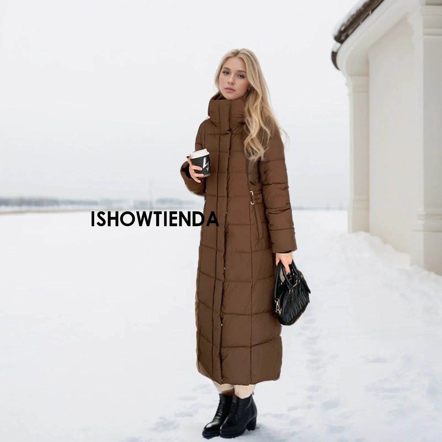 Black Winter Coat 2024 New Women's Thick Cotton Parka Jacket Korean Oversized Loose Hooded Coats Female Casual Long Overcoat
