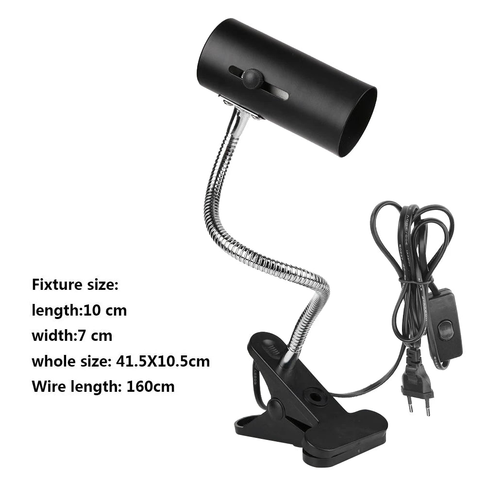 360 Degree Rotation Reptile E27 Lamp-socket Kit Pet Heating Lamp Clip Cover Clip-on Bulb Universal Light Holder
