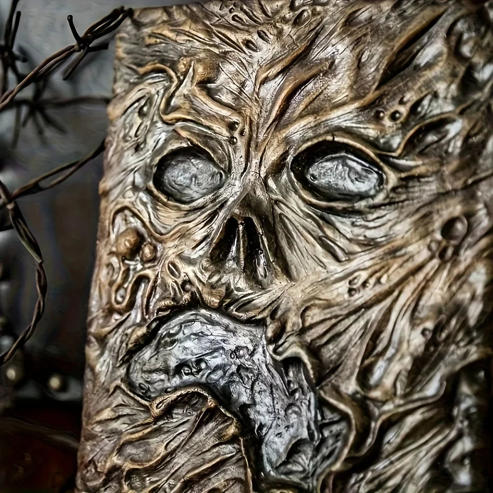 Necronomicon-Inspired 3D Art Sculpture Book - Dark Magic Evil Summoning Prop for Home Decor, Coffee Brown Cardboard, Unique Pape