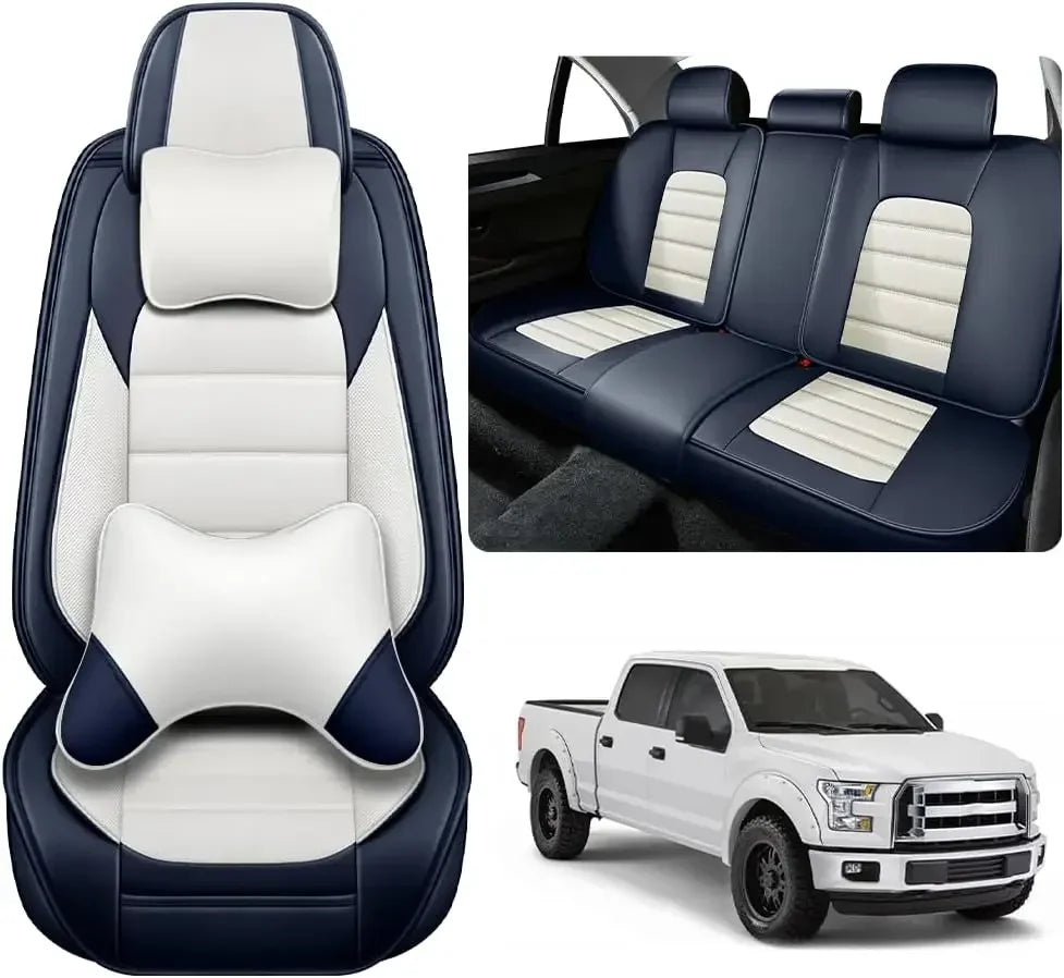 Seat Covers Fit for Toyota Tacoma 2006-2024, Waterproof Nappa Leather Full Coverage Truck Seat Cover, Muscle Sport Style Auto In